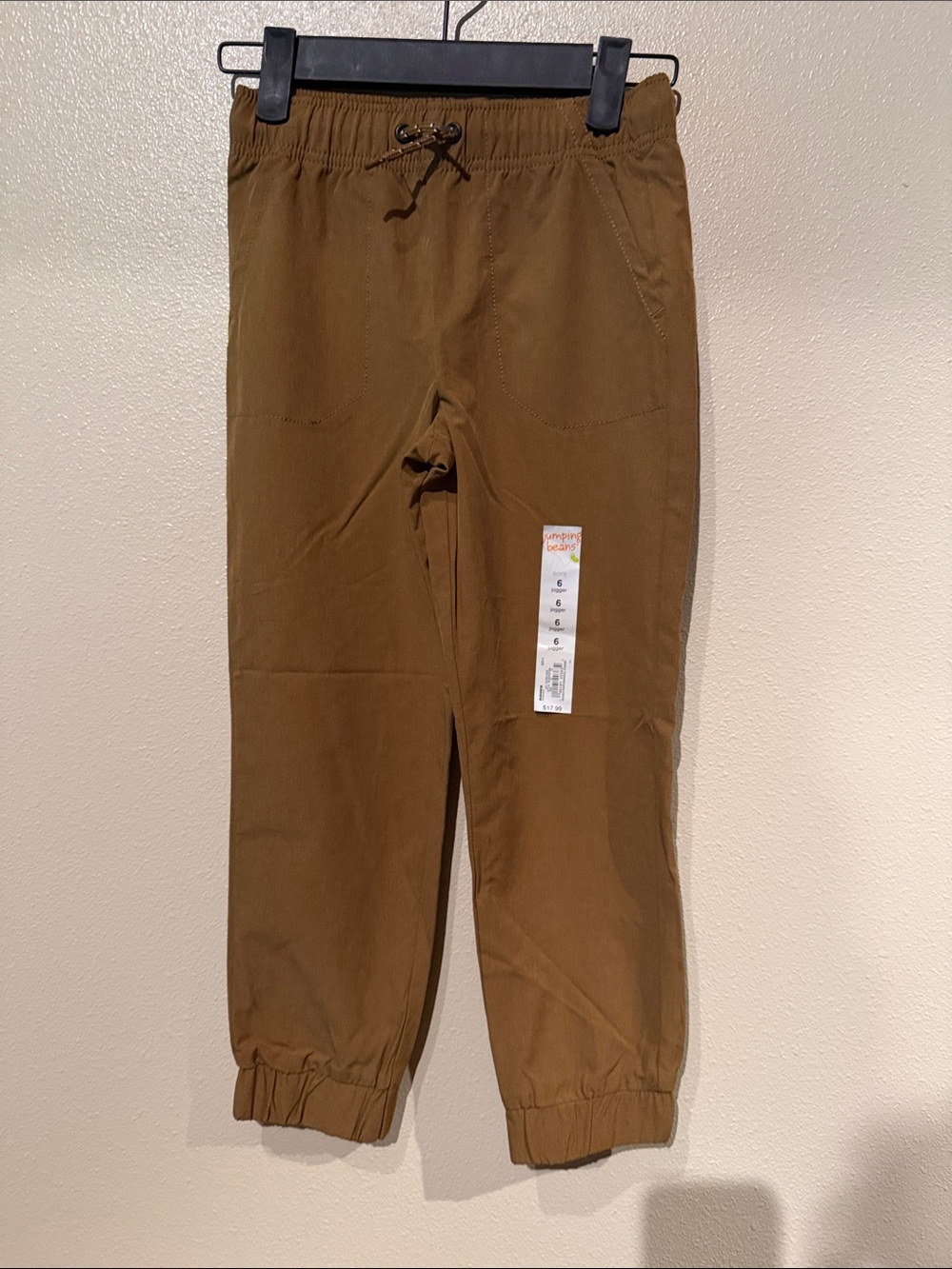 JUMPING BEANS SIZE 6 Kids Elastic Waist Brown Jogger Pants